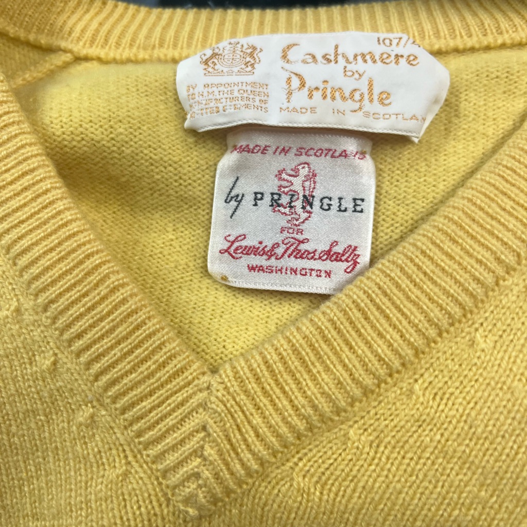 Pringle V-Neck Sweater In Soft Yellow